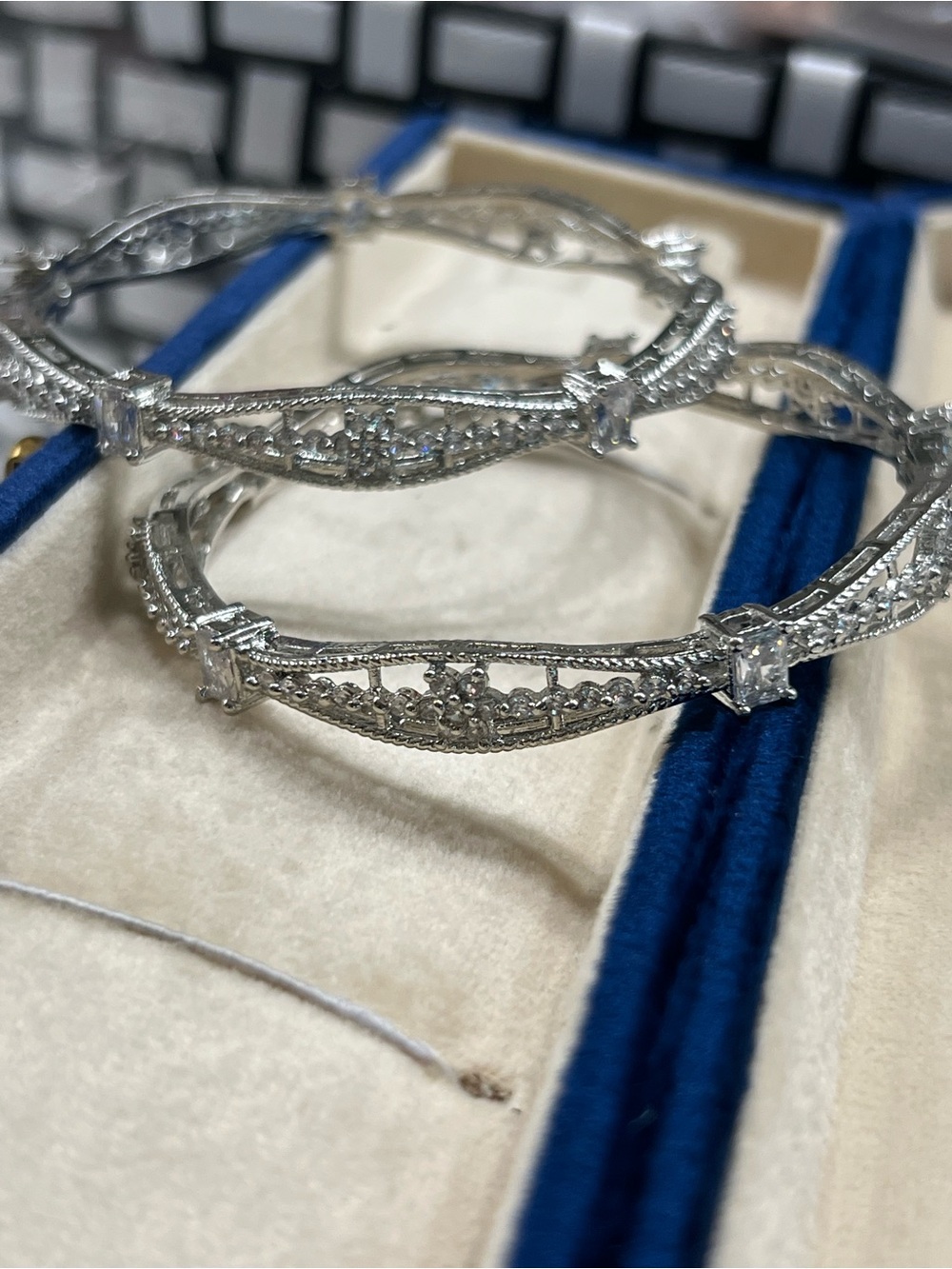 Elegant Silver-Tone bangles set Silver